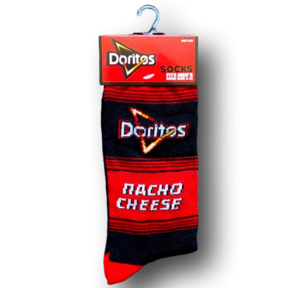 3/$20 Doritos Nacho Cheese Funny Novelty Crew Socks - Brand New
